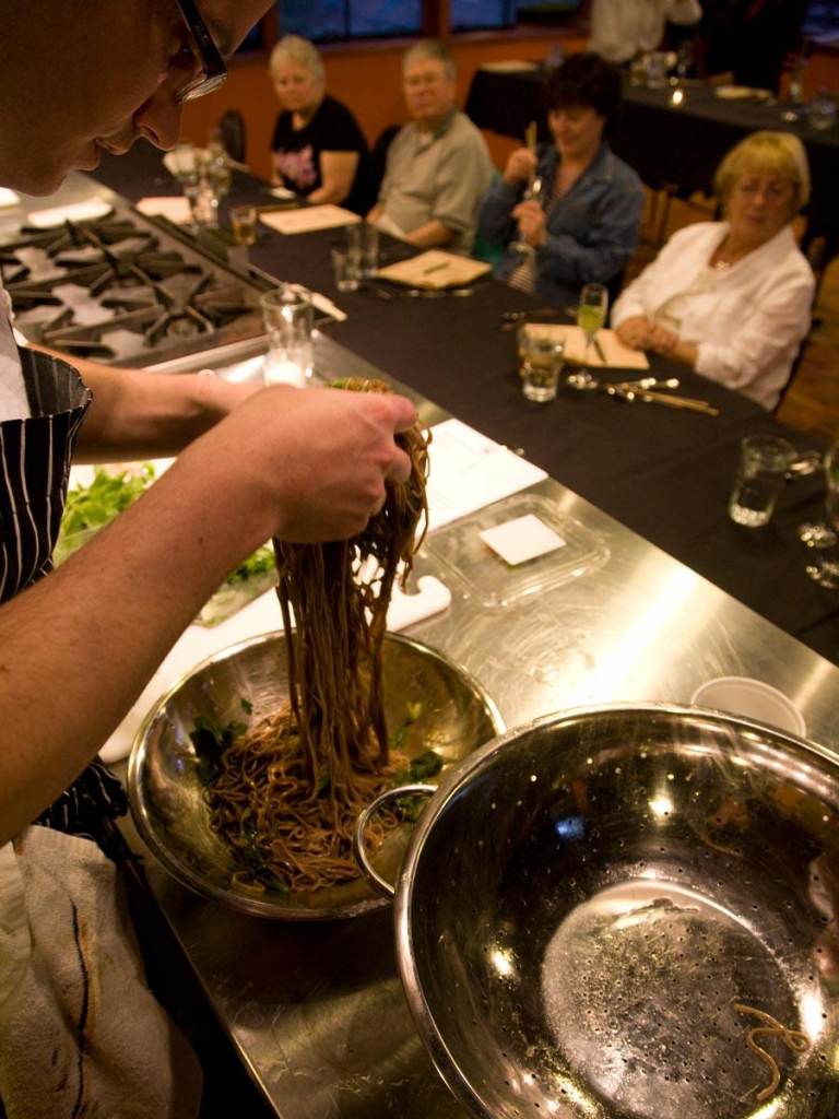 A hands-on cooking demonstration in Lincoln City