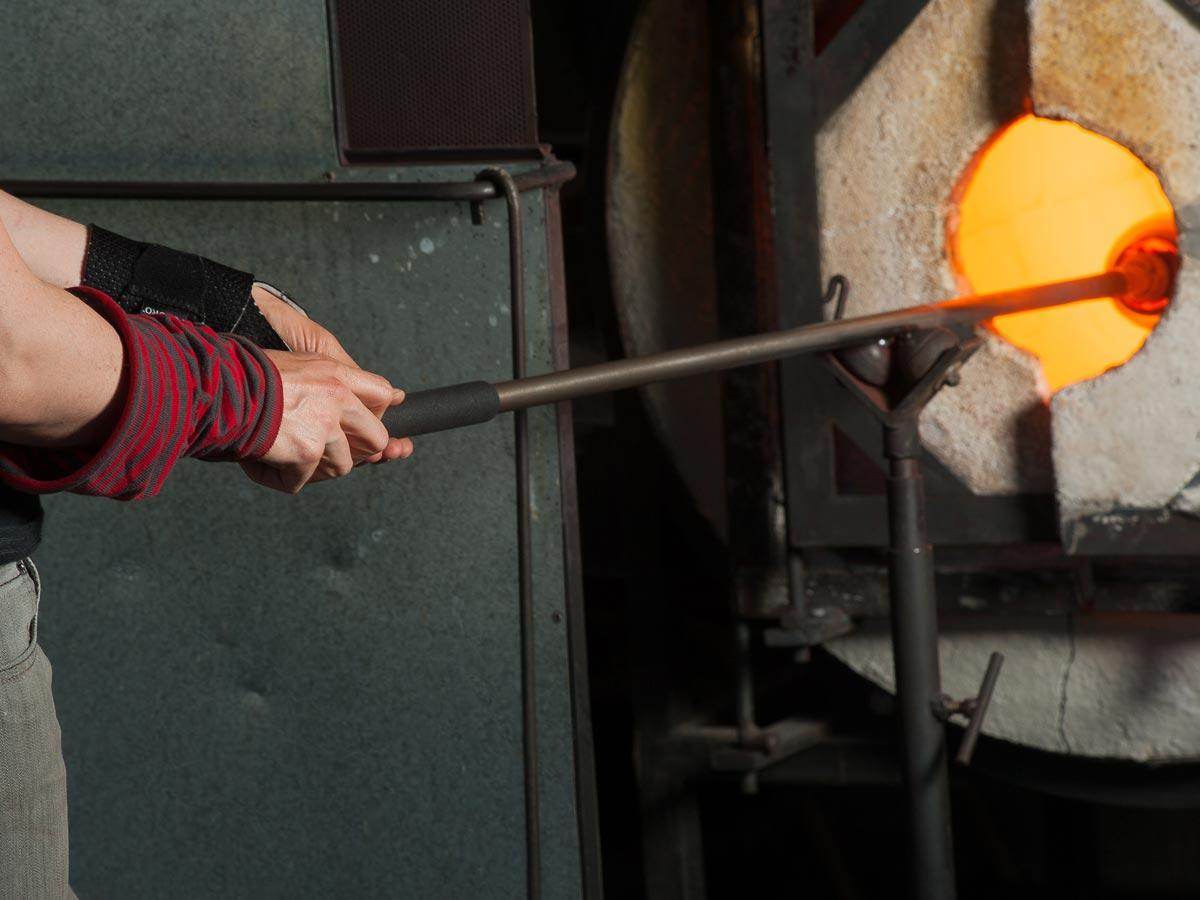 Glass art being made at Jennifer Sears Glass Art Studio